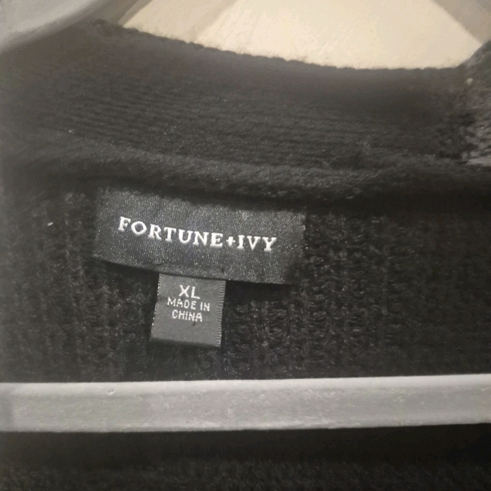 Stitch Fix Fortune And Ivy XL Colorblock Cardigan Black And Tan - Picture 4 of 7